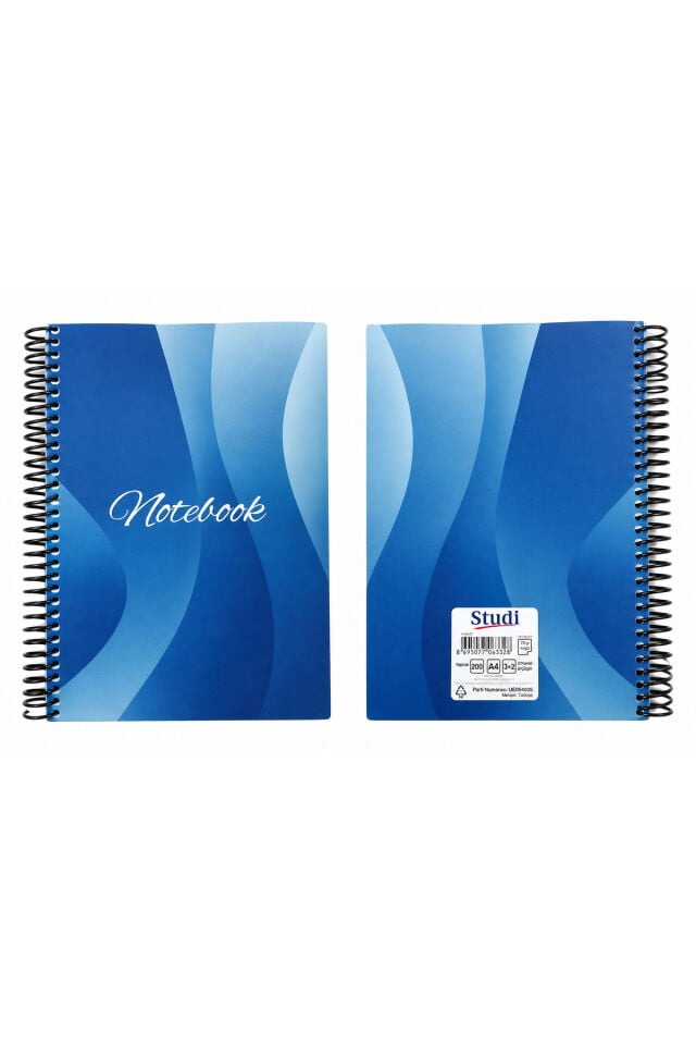 A4 Spiralli 200 sayfa 3+2 Defter